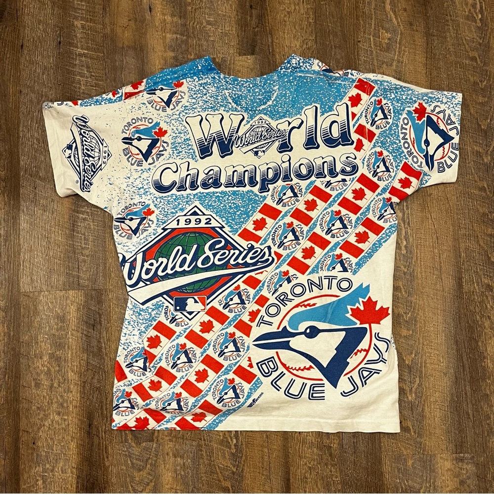 Vintage Ravens Sports Toronto Blue Jays 1992 World Series MLB Tee T Shirt